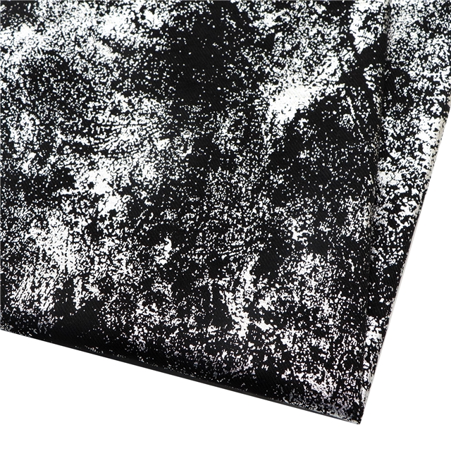silver hot stamping twill polyester fabric