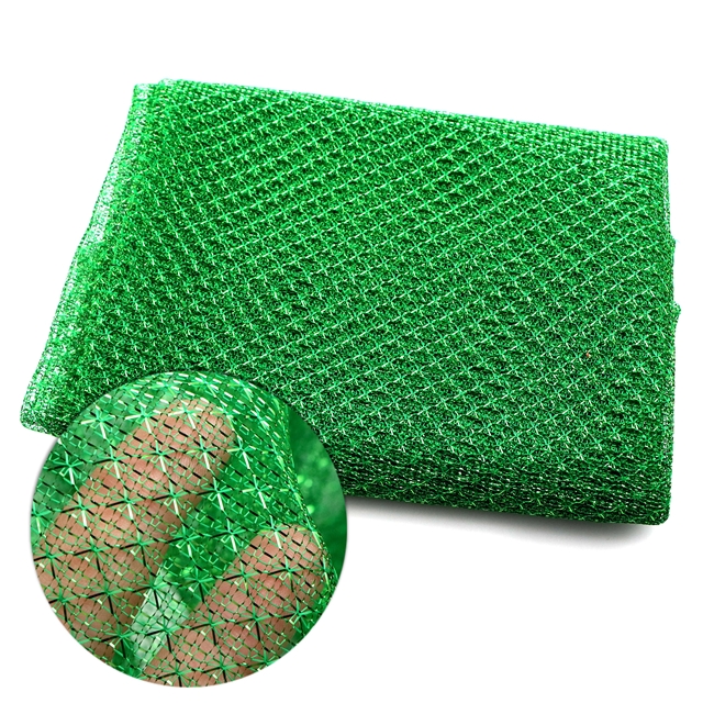 gold and silver wire diamond pattern hollow mesh fabric