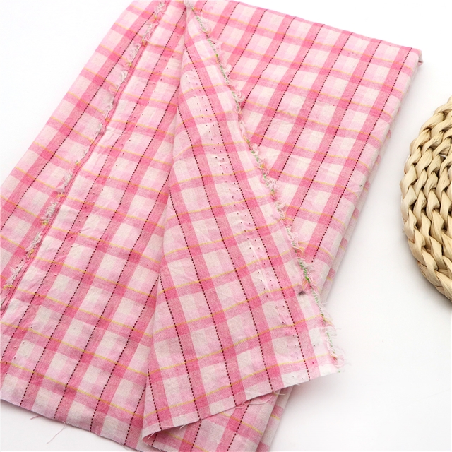 polyester cotton yarn dyed checkered fabric
