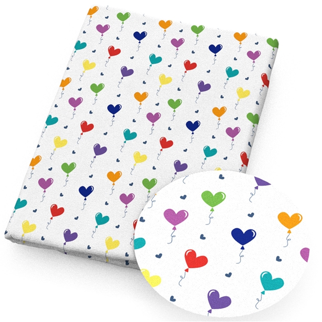 polyester cotton colorful geometric heart series polyester cotton fabric set (12 pcs/set)