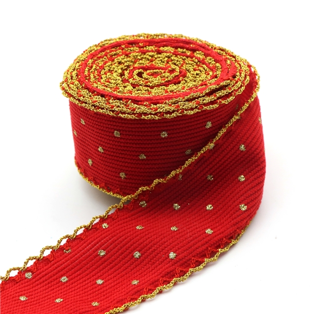 glitter dots corduroy double layer two-color hook ribbon