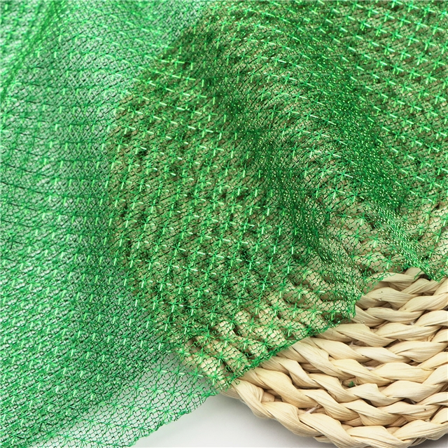 gold and silver wire diamond pattern hollow mesh fabric