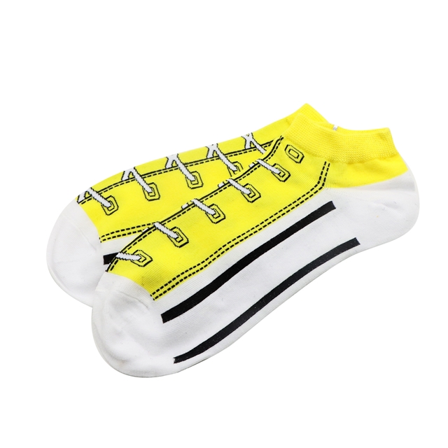 free size cotton shoelace color matching cotton fashion trendy socks yellow