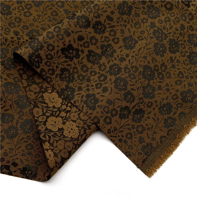 100% polyester polyester small floral jacquard fabric 5#coffee,50*145cm(19.7*57.1