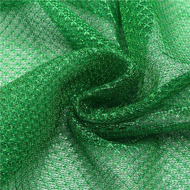 gold and silver wire diamond pattern hollow mesh fabric