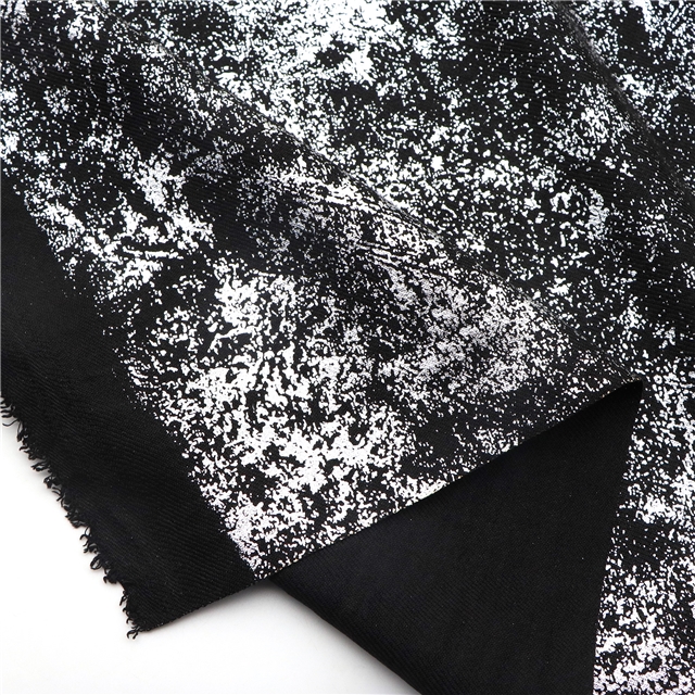 silver hot stamping twill polyester fabric