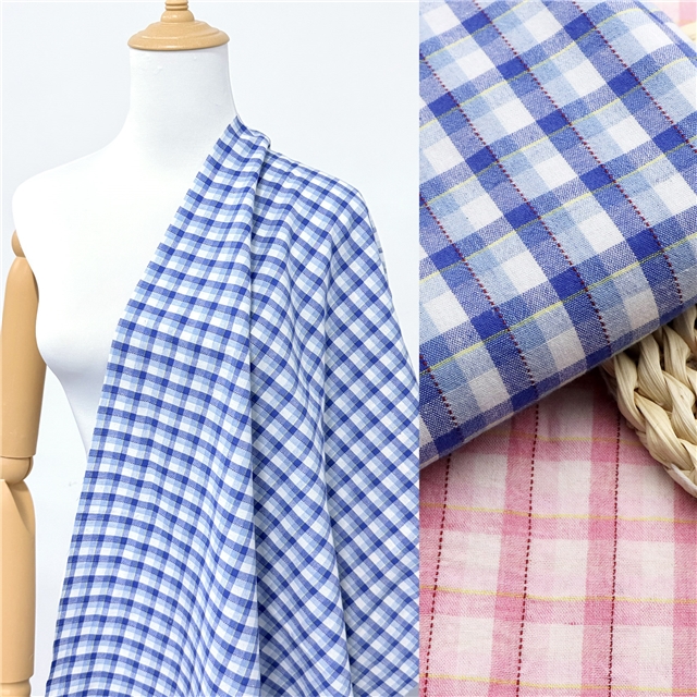polyester cotton yarn dyed checkered fabric
