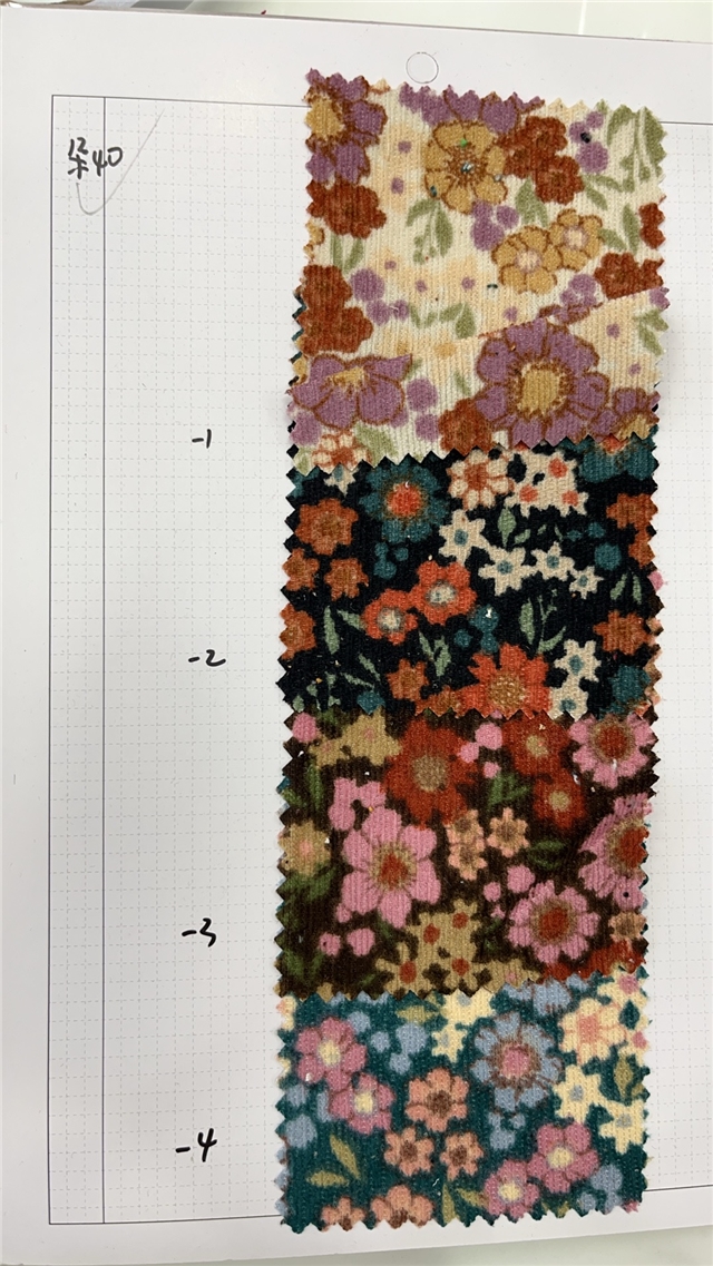 flower print corduroy fabric