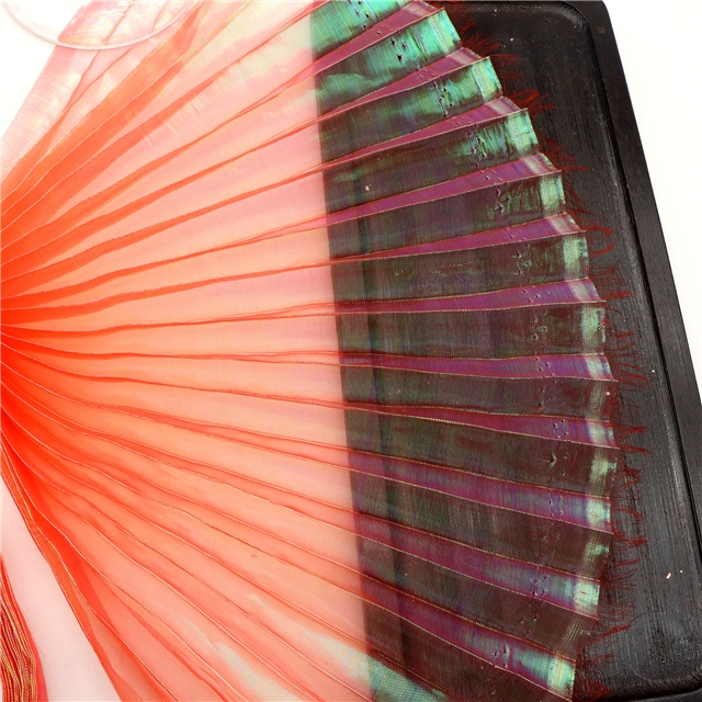 100% polyester mermaid colorful organza pleated fabric (straightening amount） red,50*148cm(19.7*58.3
