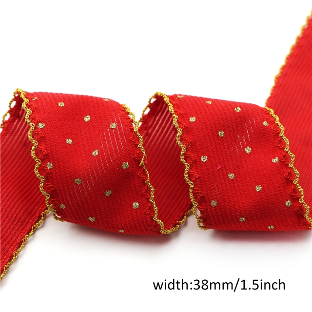 glitter dots corduroy double layer two-color hook ribbon