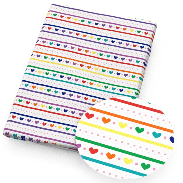 polyester cotton colorful geometric heart series polyester cotton fabric set (12 pcs/set)