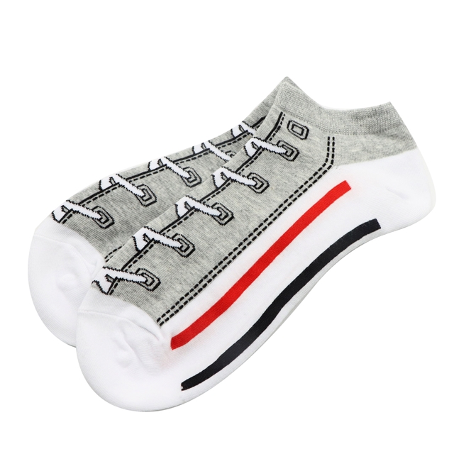 free size cotton shoelace color matching cotton fashion trendy socks gray