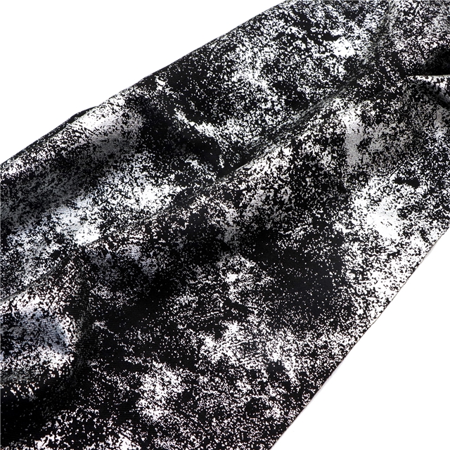 silver hot stamping twill polyester fabric