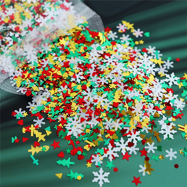 mixed christmas nail glitter packaging filler (10g/pack)
