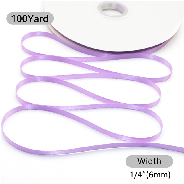 1/4" 6MM double side printed satin 1/4” YAMA double face satin 8800-006(100yard/roll) 430  Lt.Orchid,100yard