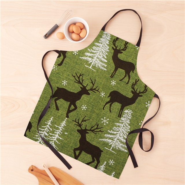 green fine hemp print coffee deer imitation hemp print