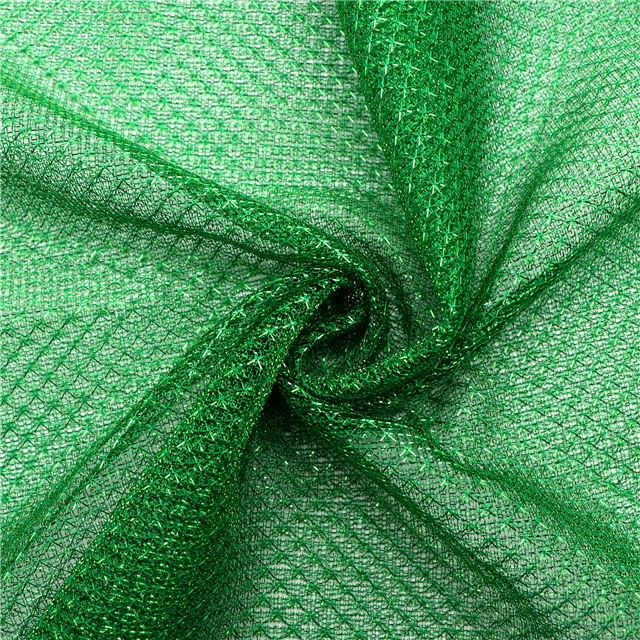 gold and silver wire diamond pattern hollow mesh fabric