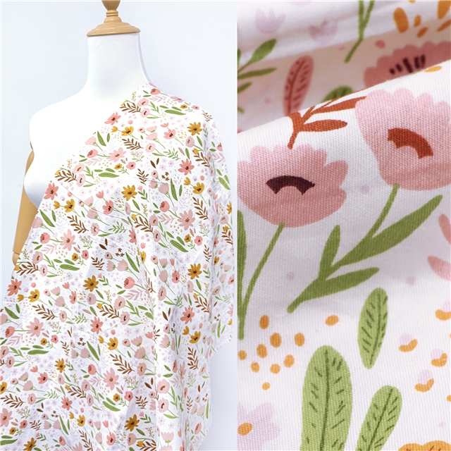 flower 21 cotton twill bottom watermark fabric