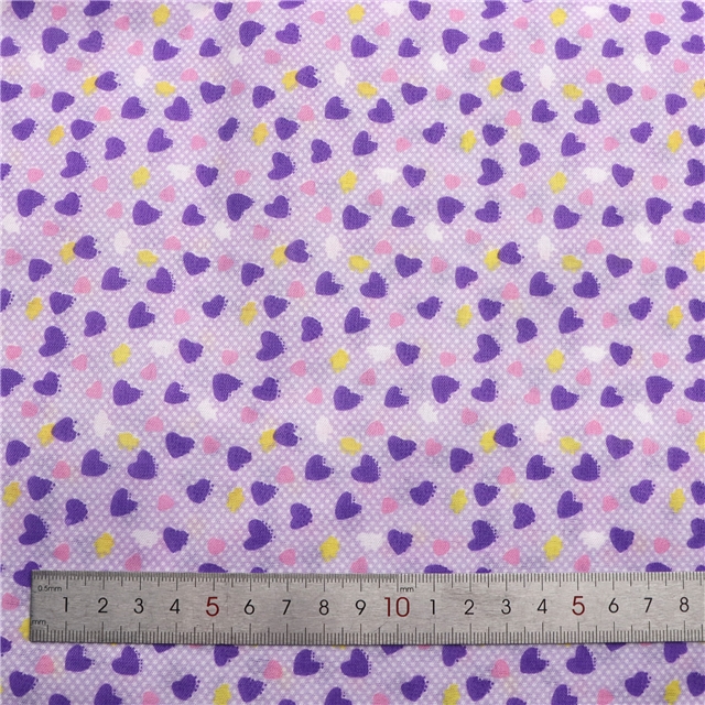 dots heart printed fabric