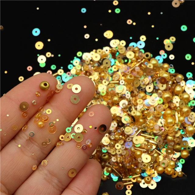 Mixed color glass measle sequins (10g/pack)