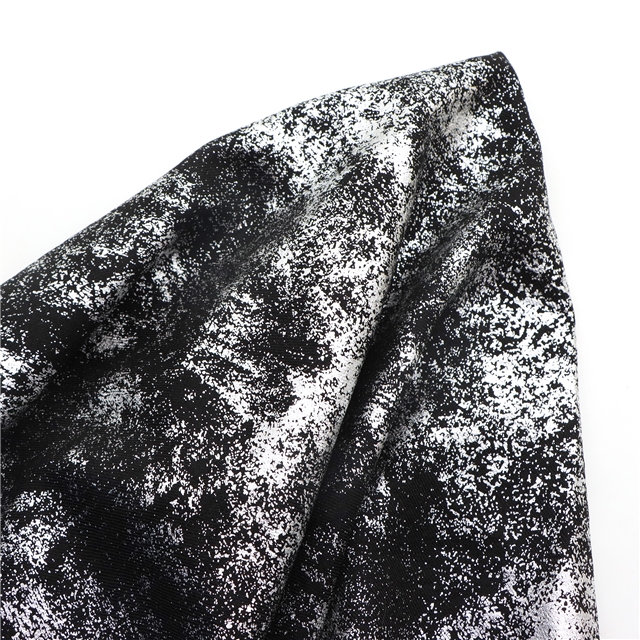 silver hot stamping twill polyester fabric