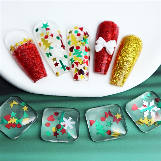 mixed christmas nail glitter packaging filler (10g/pack)