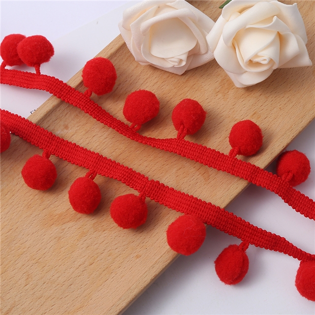 polyester colored ball lace