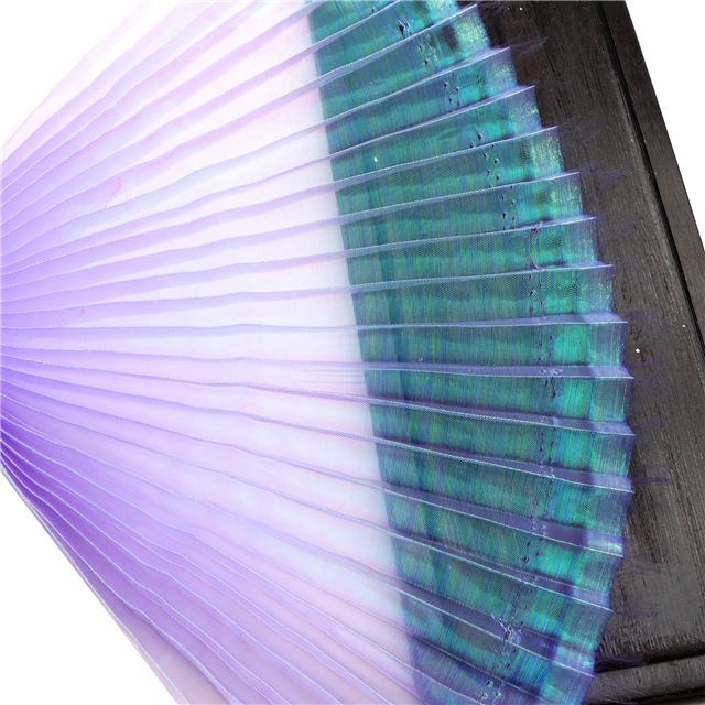 100% polyester mermaid colorful organza pleated fabric (straightening amount） light purple,50*148cm(19.7*58.3