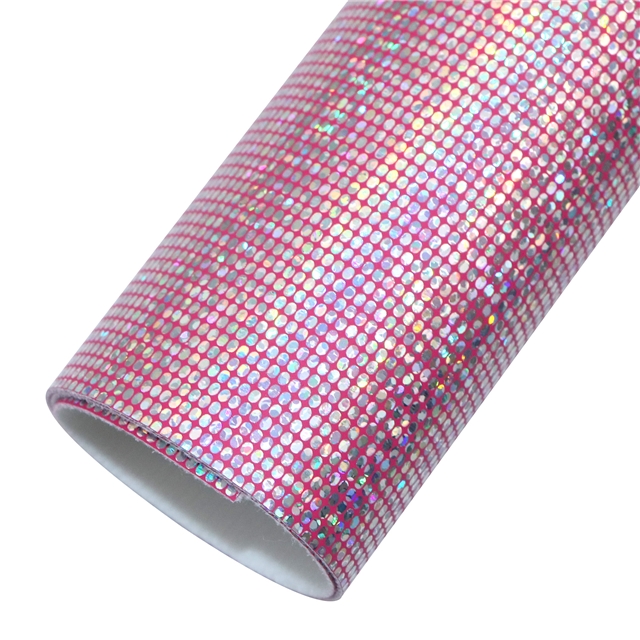 synthetic leather colorful laser hot silver mosaic faux leather  20*33cm(7.9*13