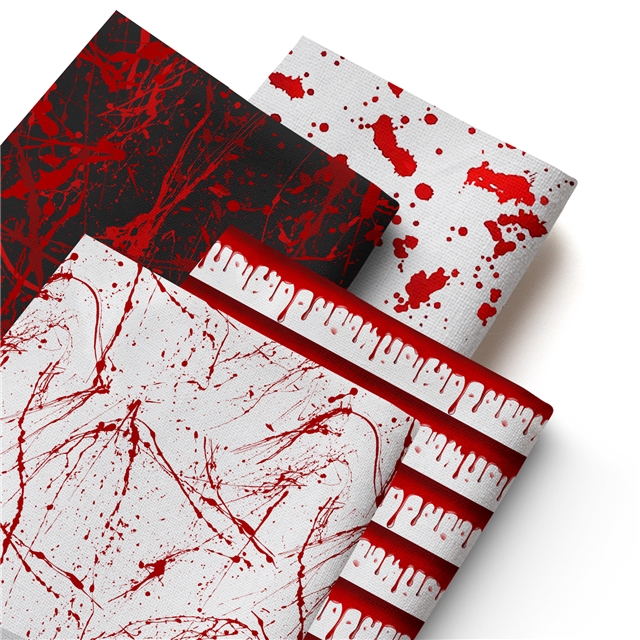 polyester cotton halloween blood series polyester cotton fabric set (4 pcs/set) polyester cotton fabric,50*45cm(19.7*17.7