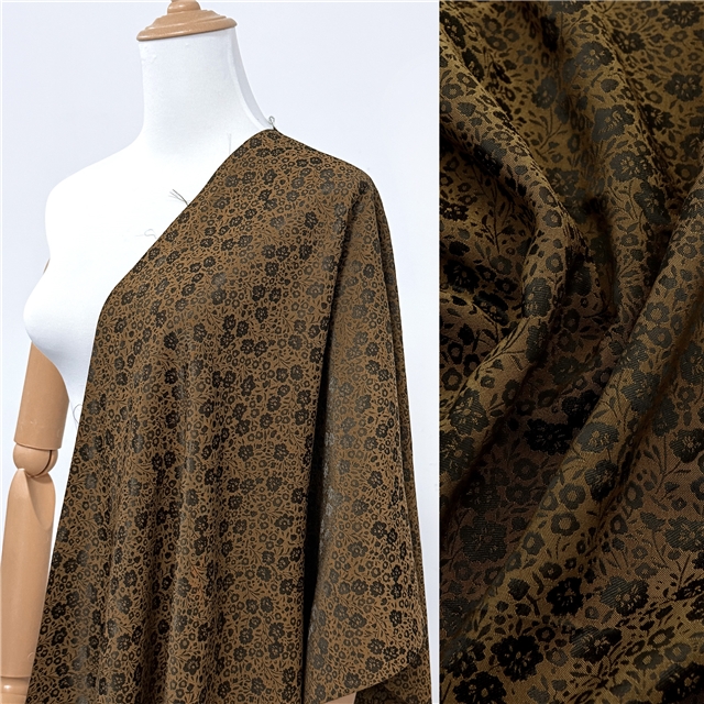100% polyester polyester small floral jacquard fabric 5#coffee,50*145cm(19.7*57.1