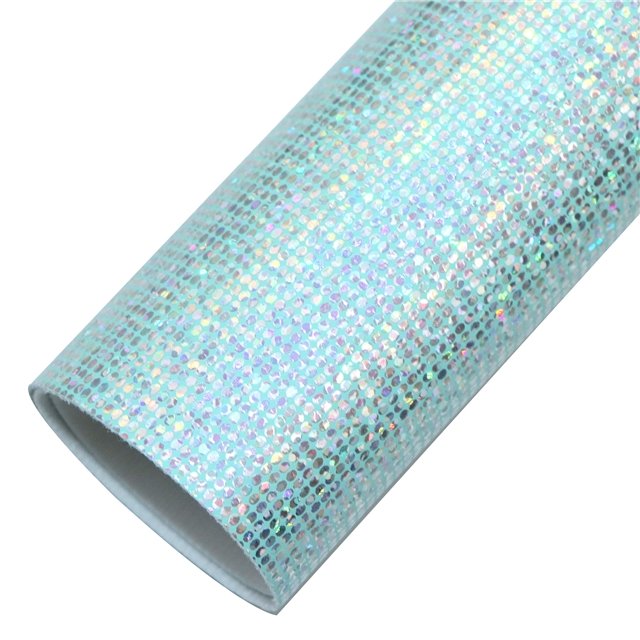 synthetic leather colorful laser hot silver mosaic faux leather  20*33cm(7.9*13