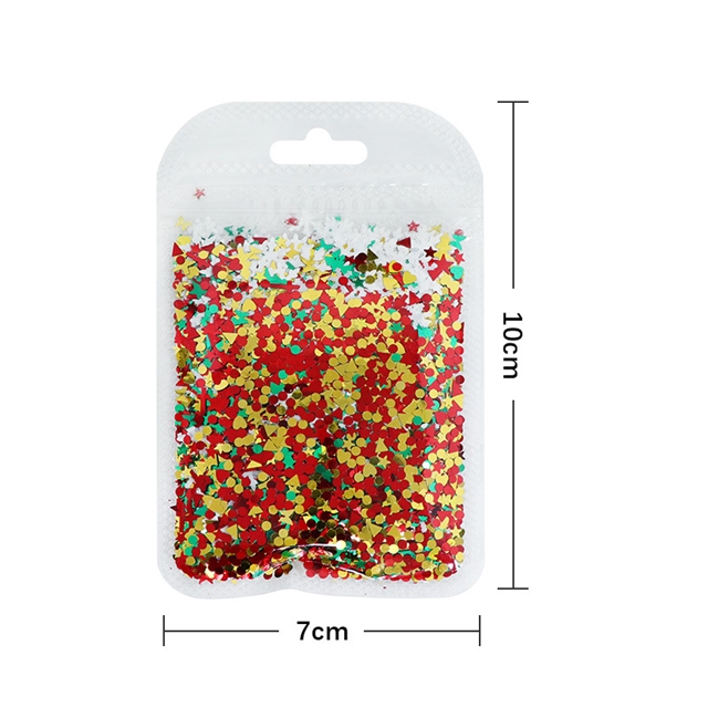 mixed christmas nail glitter packaging filler (10g/pack)