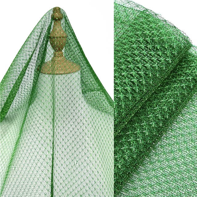 gold and silver wire diamond pattern hollow mesh fabric