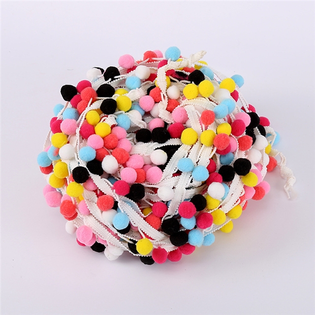 polyester colored ball lace