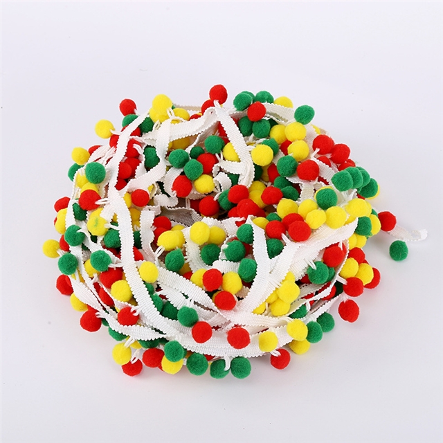 polyester colored ball lace