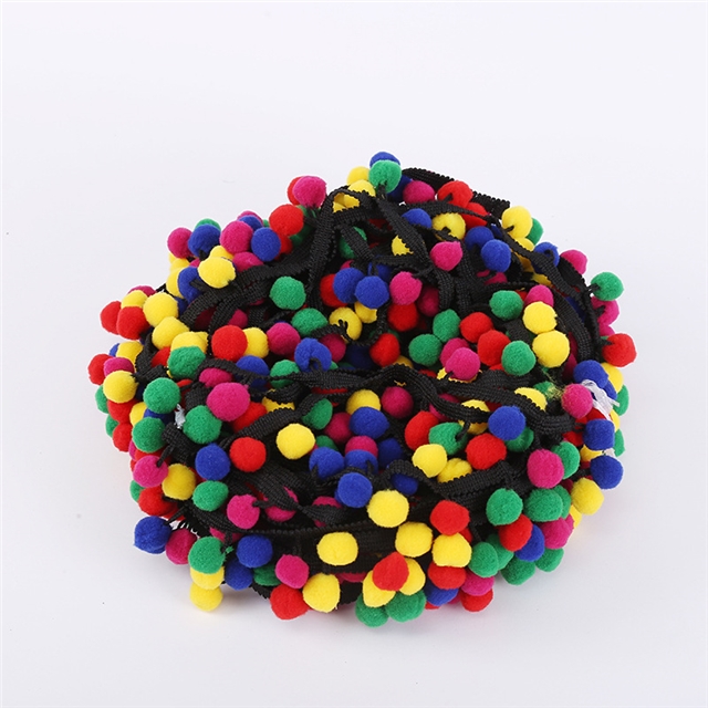 polyester colored ball lace
