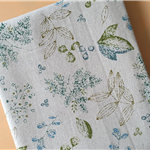 small fresh printed linen fabric