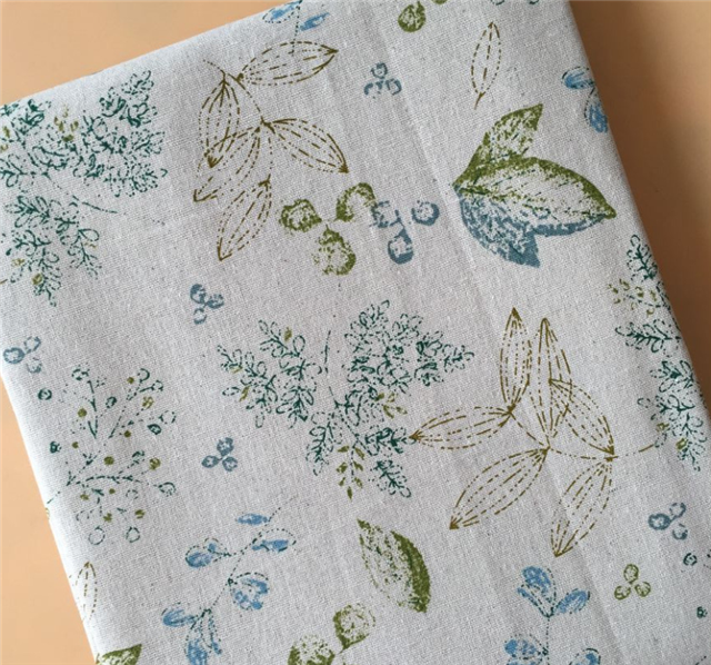 small fresh printed linen fabric