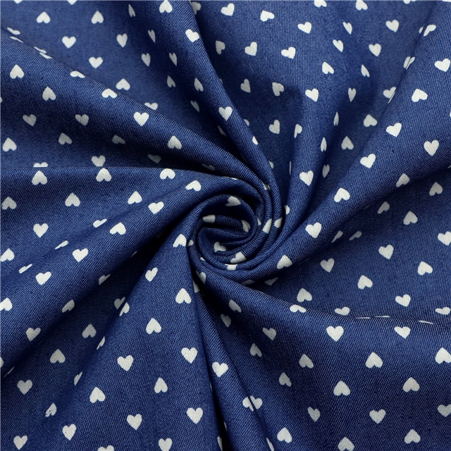 heart denim fabric