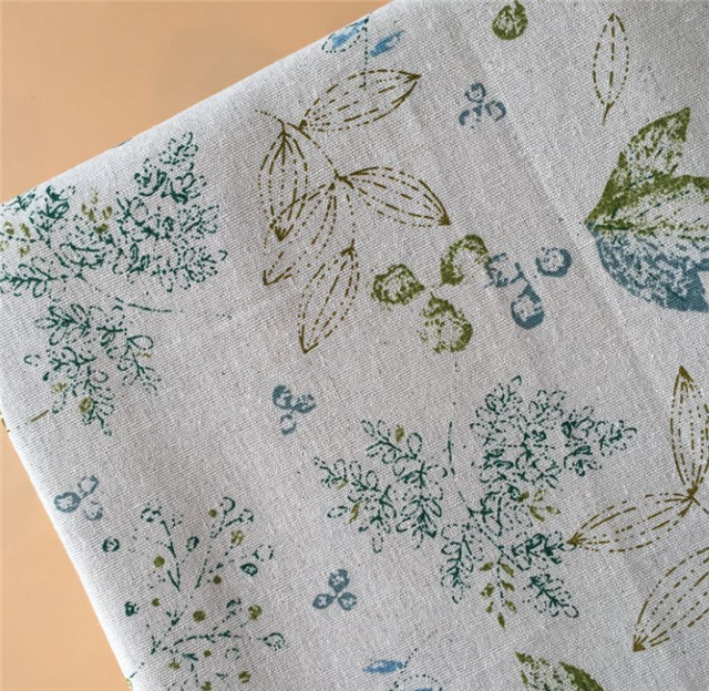 small fresh printed linen fabric