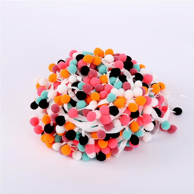 polyester colored ball lace