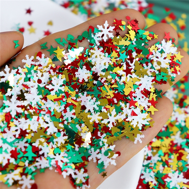 mixed christmas nail glitter packaging filler (10g/pack)