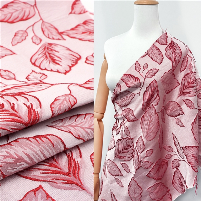 relief leaf gold and silver jacquard fabric