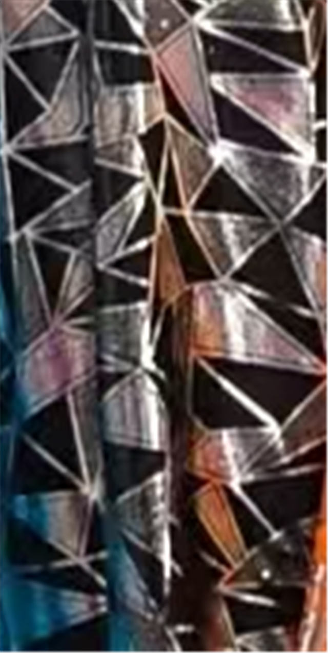 laser hot stamping silver geometric triangle fabric