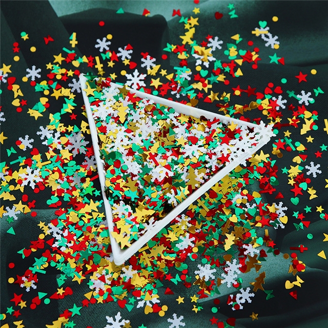 mixed christmas nail glitter packaging filler (10g/pack)