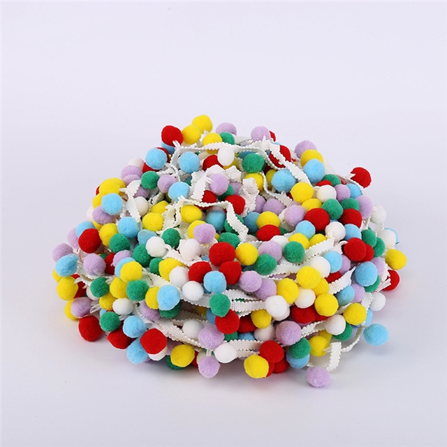 polyester colored ball lace