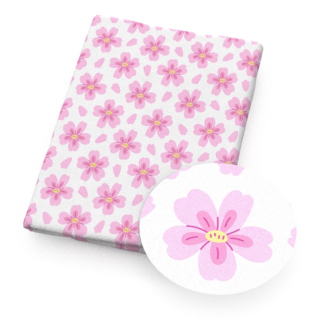polyester cotton rabbit cherry blossoms series polyester cotton fabric set (4 pcs/set) polyester cotton fabric,20*20cm(7.9*7.9