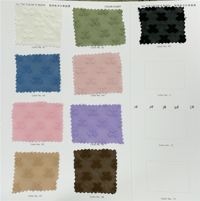 3d plush cherry plain jacquard fabric