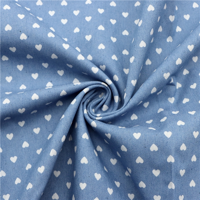 heart denim fabric